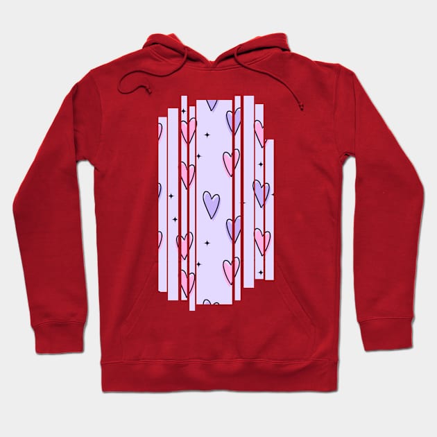 Purple and pink hearts illustration Hoodie by SaturnPrints